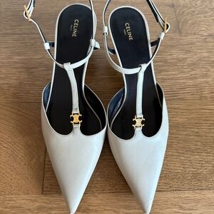 CELINE KITTEN HEELS T- BAR STRAP PUMP